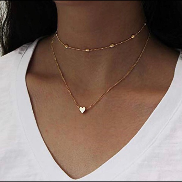 Double Layer Heart Necklace - Picture 3 of 4